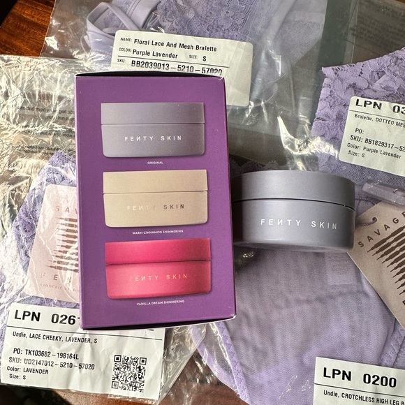 Fenty Beauty Other - Fenty Skin Lil Butta Dropz & Savage X Fenty Purple Lavender Bralette Bundle